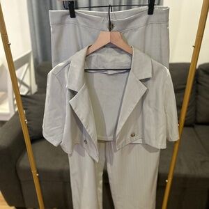 Double Button Blazer with Tailored Pants SET 0XL